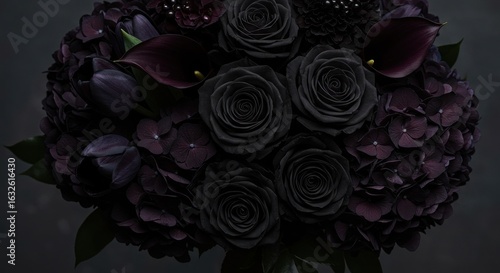 Dramatic dark floral bouquet