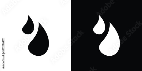 Blood drops icon in flat style, filled black symbol