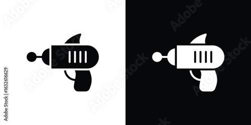Blaster icon in flat style, filled black symbol