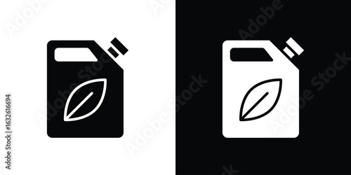 Biofuel canister icon in flat style, filled black symbol