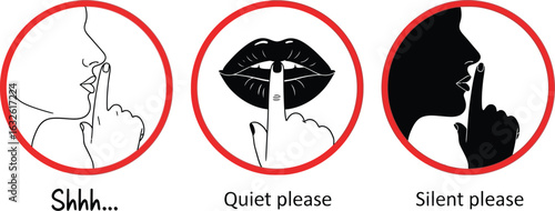 Silence please shhh quiet be quiet sign keep quiet no talking rule