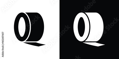 Adhesive tape icon in flat style, filled black symbol