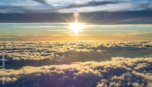 Sunrise Light On Upper Cloud Layers, Stratosphere Impression