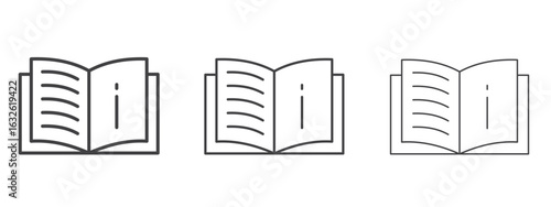 guide book icon in Line Art Style for Design collection
