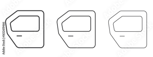 car door icon in Line Art Style for Design collection