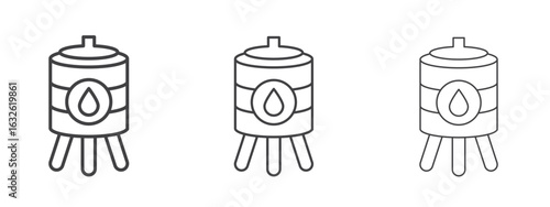 Water tank icon in Line Art Style for Design collection