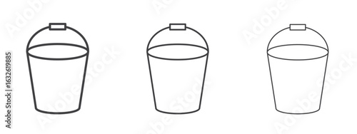 Water bucket icon in Line Art Style for Design collection