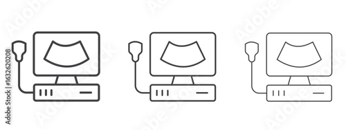Ultrasonography icon in Line Art Style for Design collection