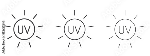 UV icon in Line Art Style for Design collection