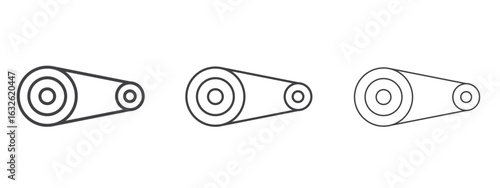 Timing belt icon in Line Art Style for Design collection