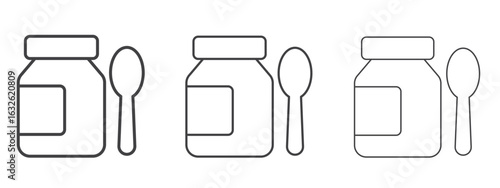 Syrup medicine bottle icon in Line Art Style for Design collection