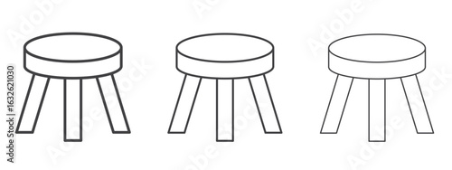 Stool icon in Line Art Style for Design collection