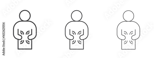 Stomachache icon in Line Art Style for Design collection