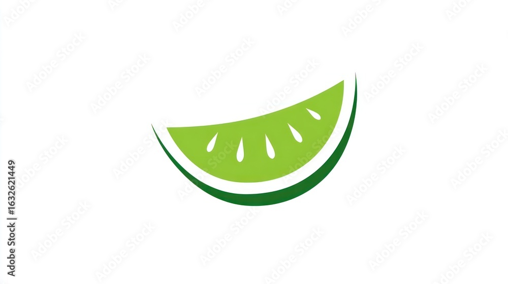 Fototapeta premium Green watermelon slice graphic