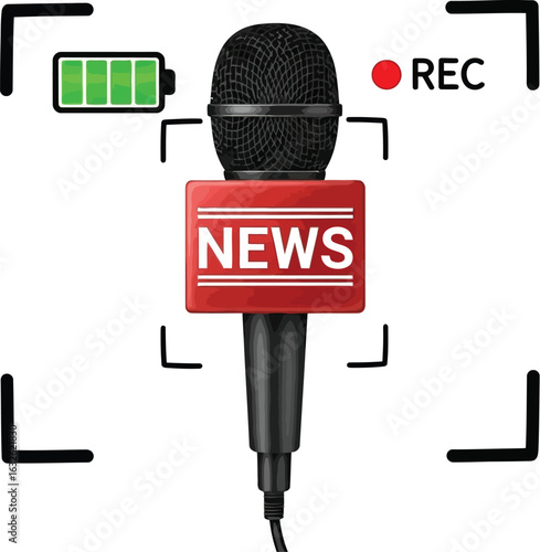 News microphone recording media broadcast journalism interview