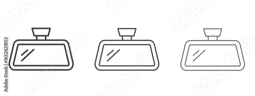 Rear mirror icon in Line Art Style for Design collection