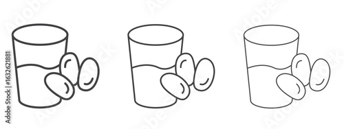 Ramadan iftar icon in Line Art Style for Design collection