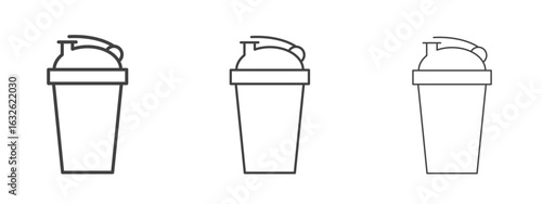 Protein shake icon in Line Art Style for Design collection