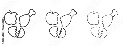 Organic waste icon in Line Art Style for Design collection