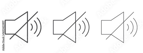 Mute sound icon in Line Art Style for Design collection