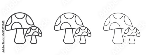 Mushrooms icon in Line Art Style for Design collection