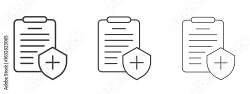 Medical record icon in Line Art Style for Design collection