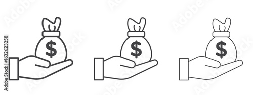 loan icon in Line Art Style for Design collection