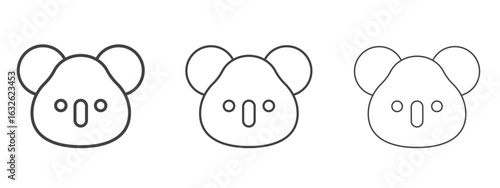 Koala head icon in Line Art Style for Design collection