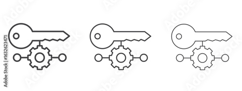 Key factor icon in Line Art Style for Design collection