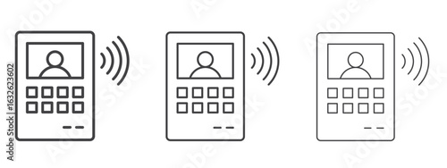 Intercom icon in Line Art Style for Design collection