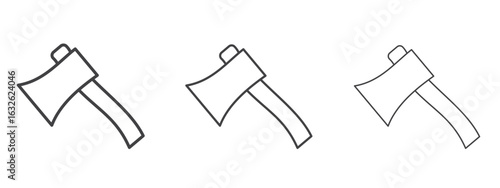 Hatchet icon in Line Art Style for Design collection