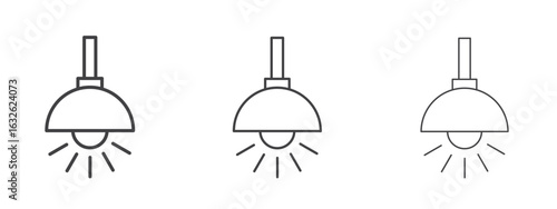 Hanging light icon in Line Art Style for Design collection