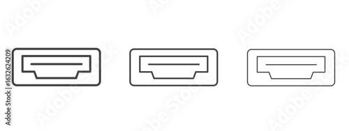HDMI icon in Line Art Style for Design collection