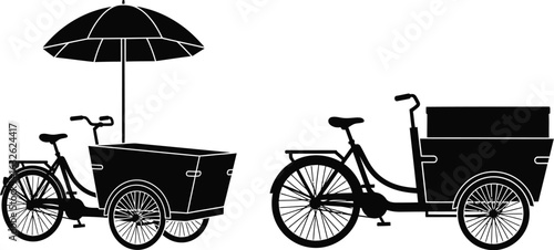 Cargo bike vector illustration of delivery bicycle design