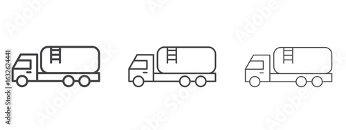 Fuel truck icon in Line Art Style for Design collection