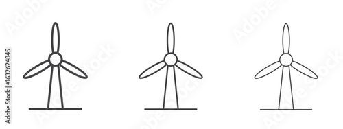 Eolic energy icon in Line Art Style for Design collection