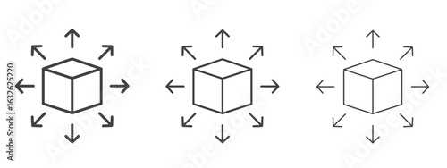Distribution channel icon in Line Art Style for Design collection