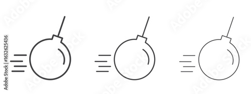 Demolition ball icon in Line Art Style for Design collection