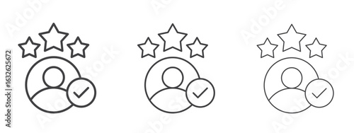 Customer experience icon in Line Art Style for Design collection