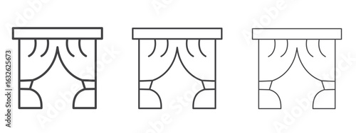 Curtains icon in Line Art Style for Design collection