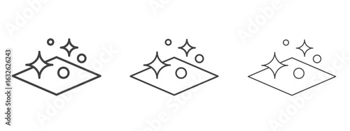 Clean floor surface icon in Line Art Style for Design collection