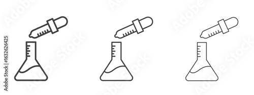 Chemical test icon in Line Art Style for Design collection