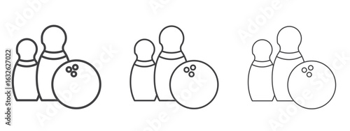 Bowling icon in Line Art Style for Design collection
