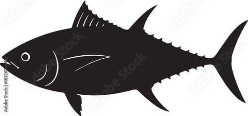 Albacore tuna silhouette vector illustration for marine themes