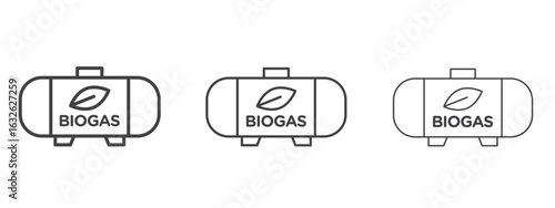 Biogas icon in Line Art Style for Design collection