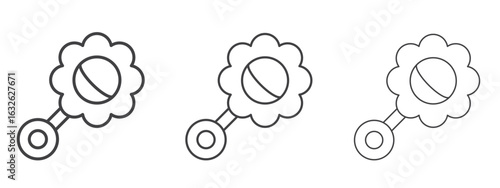 baby rattle icon in Line Art Style for Design collection