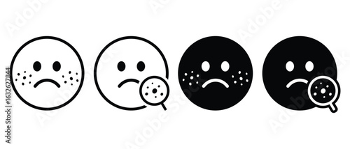 Acne face emoji icon. Illustration vector