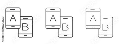 A B testing icon in Line Art Style for Design collection