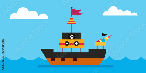 pirate ship birthday celebration open sea