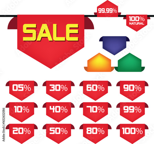 Best for sale sticker, price tag, quality mark, Red postage stamps, A collection of different colored star stickers, Realistic red price tags collection, Special offer or shopping discount label.